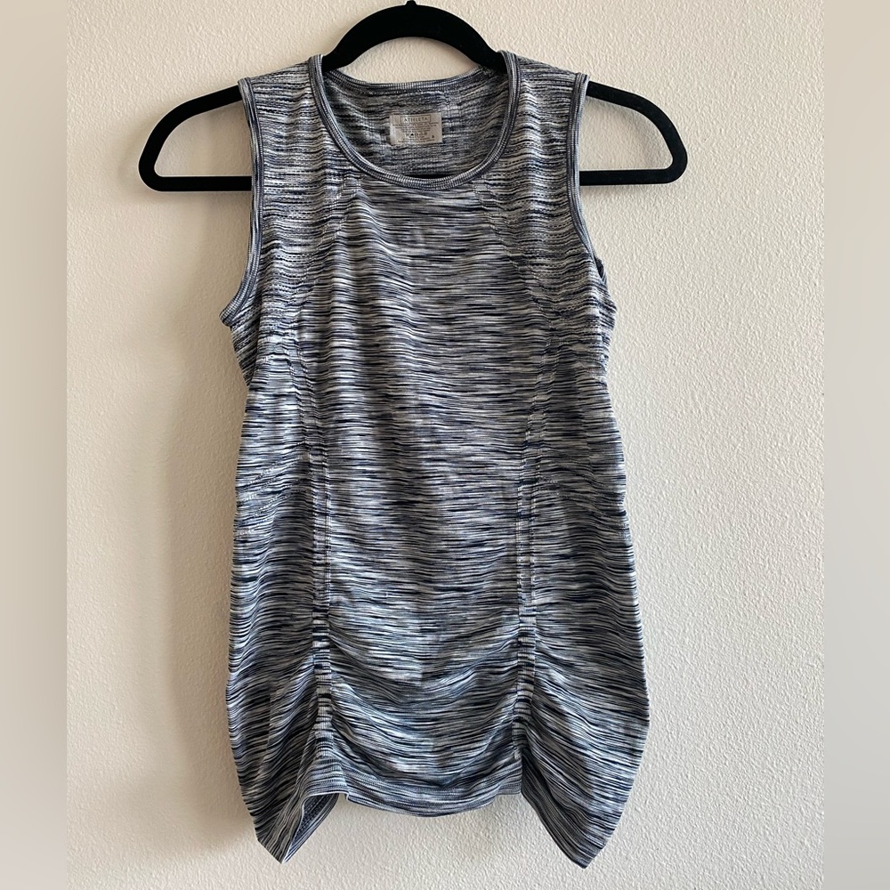 NWOT Athleta White and Black Striped Athletic Tank Top Size Small